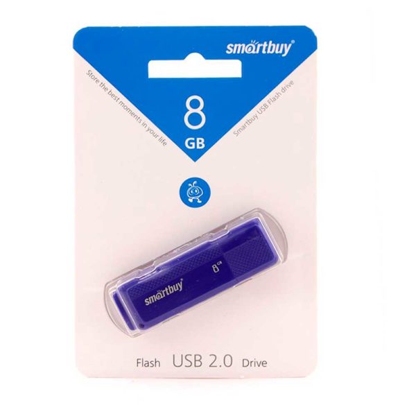 Флеш-накопитель 8 ГБ USB 2.0 SmartBuy Dock Blue Синий (SB8GBDK-B)