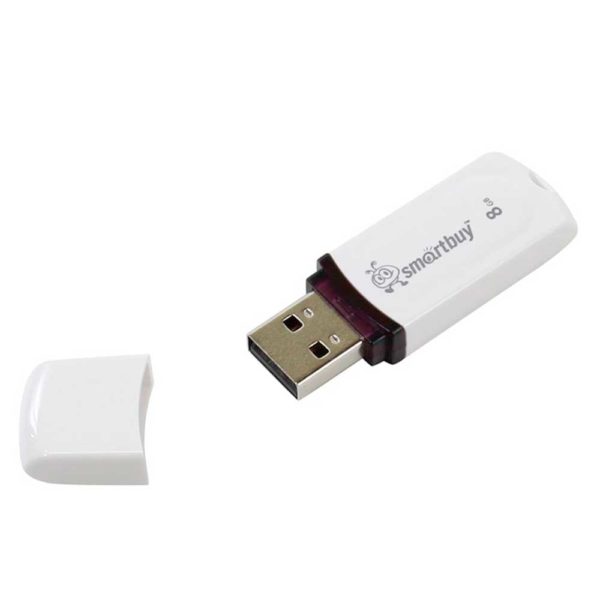 Флеш-накопитель 8 ГБ USB 2.0 SmartBuy Paean White Белый (SB8GBPN-W)