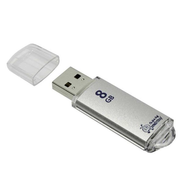 Флеш-накопитель 8 ГБ USB 2.0 SmartBuy SmartBuy V-Cut Silver Серебристый (SB8GBVC-S)