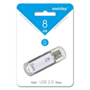 Флеш-накопитель 8 ГБ USB 2.0 SmartBuy V-Cut Silver Серебристый (SB8GBVC-S)