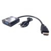 Конвертер, переходник HDMI - VGA, D-SUB с аудиовыходом, Up to 1080p + Аудиокабель 3.5 мм, 15 см, Black Черный (Cablexpert A-HDMI-VGA-03)