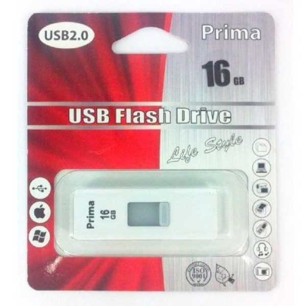 Флеш-накопитель 16 ГБ USB 2.0 Prima PD-13 White Белый