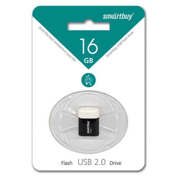 Флеш-накопитель 16 ГБ USB 2.0 SmartBuy LARA Black Черный (SB16GBLARA-K)