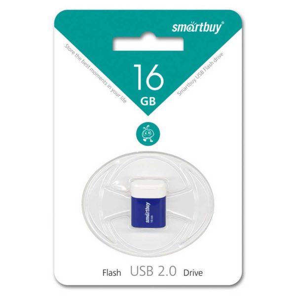 Флеш-накопитель 16 ГБ USB 2.0 SmartBuy LARA Blue Синий (SB16GBLARA-B)