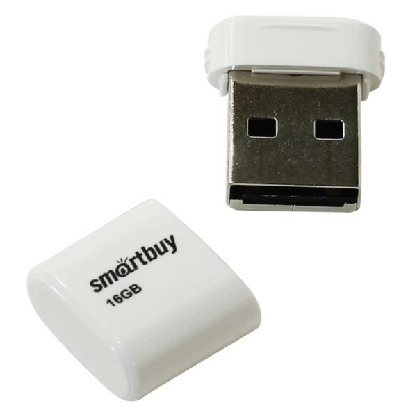Флеш-накопитель 16 ГБ USB 2.0 SmartBuy LARA White Белый (SB16GBLARA-W)