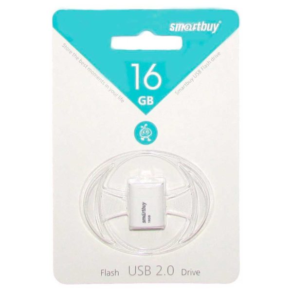 Флеш-накопитель 16 ГБ USB 2.0 SmartBuy LARA White Белый (SB16GBLARA-W)