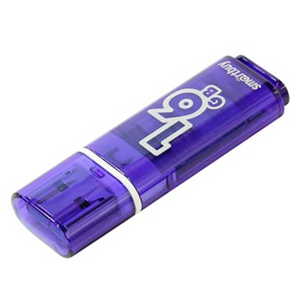 Флеш-накопитель 16 ГБ USB 3.0 SmartBuy Glossy series Dark Blue Голубой (SB16GBGS-DB)