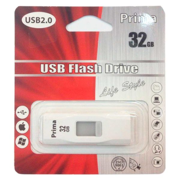 Флеш-накопитель 32 ГБ USB 2.0 Prima PD-13 White Белый