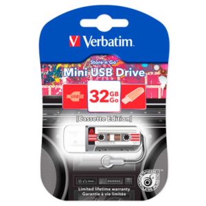 Флеш-накопитель 32 ГБ USB 2.0 VERBATIM Mini Cassette Edition Black Черный