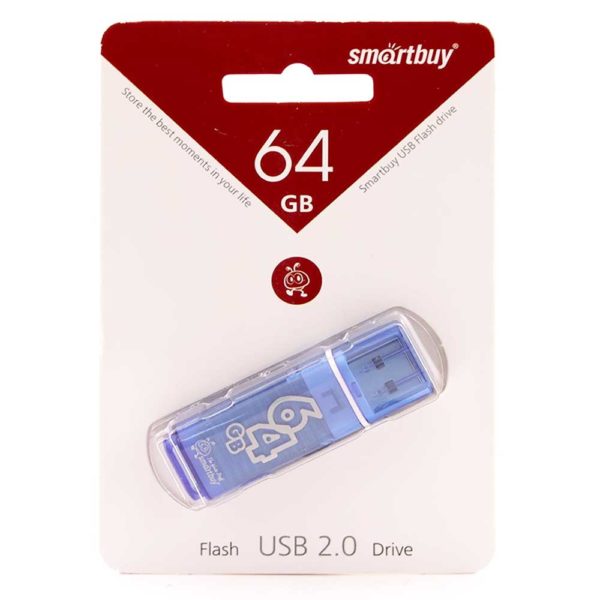 Флеш-накопитель 64 ГБ USB 2.0 SmartBuy Glossy series Blue Голубой (SB64GBGS-B)