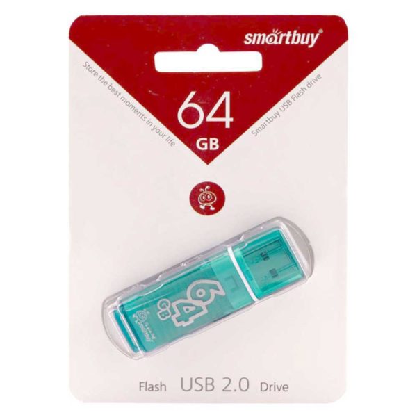 Флеш-накопитель 64 ГБ USB 2.0 SmartBuy Glossy series Green Зеленый (SB64GBGS-G)
