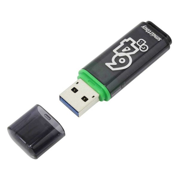 Флеш-накопитель 64 ГБ USB 3.0 SmartBuy Glossy series Dark Grey Серый (SB64GBGS-DG)