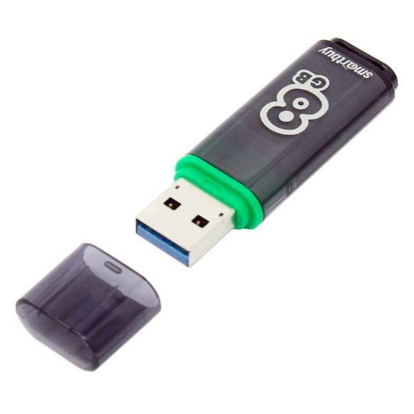 Флеш-накопитель 8 ГБ USB 3.0 SmartBuy Glossy series Dark Grey Серый (SB8GBGS-DG)