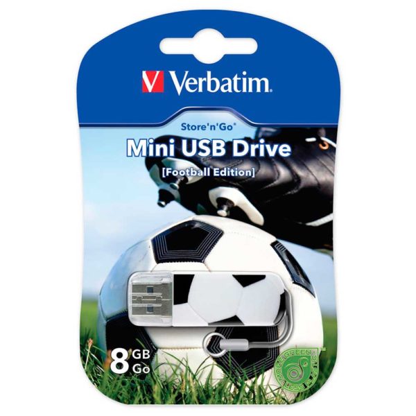 Флеш-накопитель 8 ГБ USB 2.0 Verbatim Mini Graffiti Edition Football