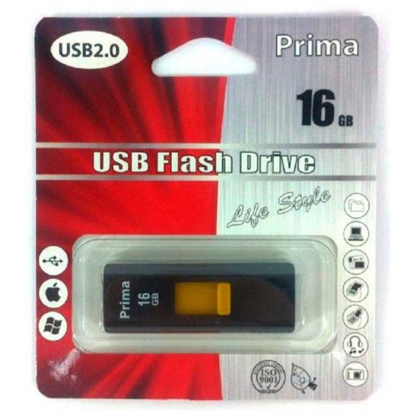 Флеш-накопитель 16 ГБ USB 2.0 Prima PD-13 Black Черный
