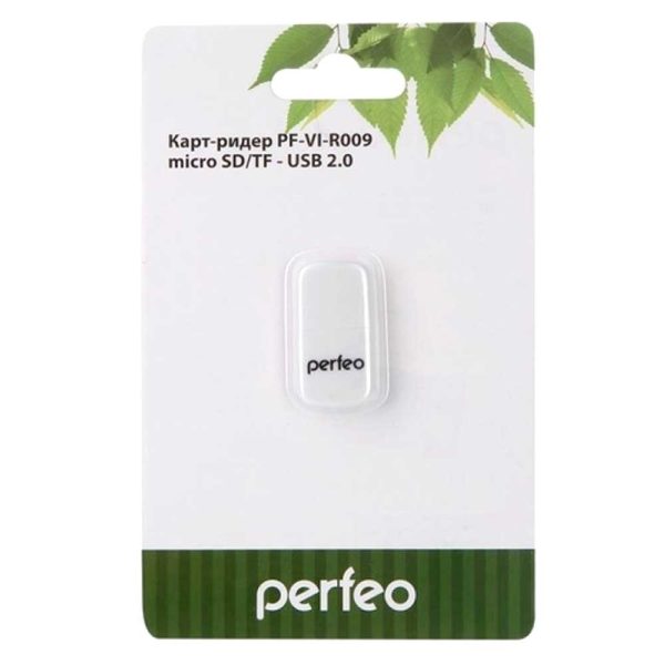 Устройство чтения/записи, картридер (Card Reader) All in 1 Perfeo Micro SD White Белый (PF-VI-R009)