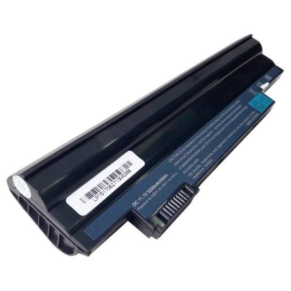 Аккумуляторная батарея для ноутбука Acer Aspire One 522, 722, D255, D257, D260, D270, Happy, eMachines eM355, Gateway LT23, LT2304C 11.1V 5200mAh/58Wh Black Черная (AL10B31, AL10A31, AL10G31)