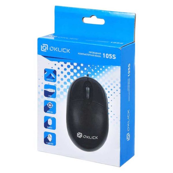 Мышь USB Oklick 105S для ноутбука Black Черная
