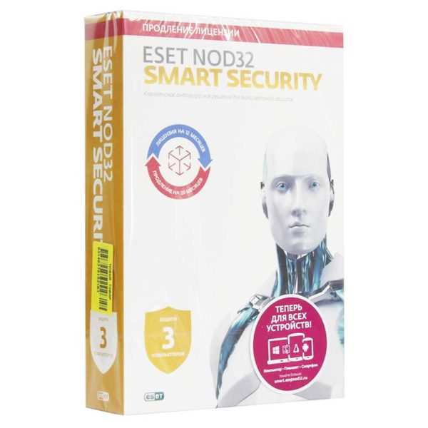 ПО Антивирус Eset NOD32 Smart Security 3 ПК 1 год продление лицензии (NOD32-ESS-RN(BOX3)-1-1)