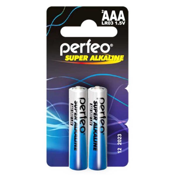 Батарея AAA Perfeo LR03/2BL mini Super Alkaline, в упаковке 2 шт (LR03/2BL mini)