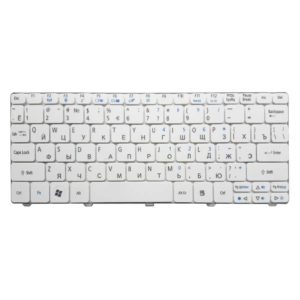 Клавиатура для ноутбука Acer Aspire One 521, 522, 532, 532H, 533, D255, D255E, D257, D260, D270, Happy, Happy2, eMachines 350, 355, em350, em355, Gateway LT21, LT27, LT28, Packard Bell NAV50, Dot S2, Dot SE, Dot SC, Dot SE3, PAV80 White Белая (OEM)