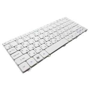 Клавиатура для ноутбука Acer Aspire One 521, 522, 532, 532H, 533, D255, D255E, D257, D260, D270, Happy, Happy2, eMachines 350, 355, em350, em355, Gateway LT21, LT27, LT28, Packard Bell NAV50, Dot S2, Dot SE, Dot SC, Dot SE3, PAV80 White Белая (OEM)