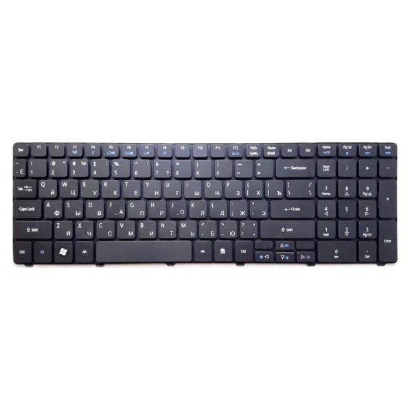 Клавиатура для ноутбука Acer Aspire 5810, 5251, 5410, 5536, 5538, 5542G, 5551, 5553, 5625G, 5738, 5739, 5740, 5749, 5741G, 5750G, 5800, 5810T, 7535, 7540, 7738, 7745, TravelMate 8531, 8571, 8571G, 8571T, e-Machines E642G, E644, G640 Packard Bell Easy Note NEW90, NV50, TK81, TK85, TM81, TM86, TM87, TM89 Black Черная (OEM)