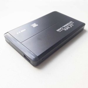 Бокс внешний для жесткого диска HDD 2.5″ Sata USB 2.0 с чехлом, металл, Black Чёрный