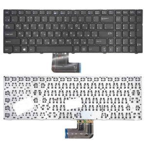 Клавиатура для ноутбука DNS C15, C15A, C15B, C17, C17A, C17B маленькая клавиша “Enter”, с рамкой,  Black Черная (OEM)